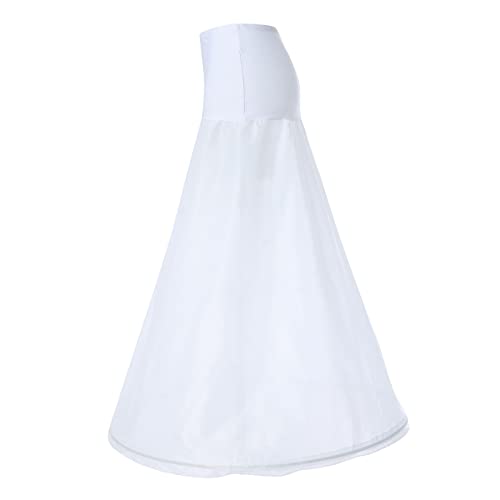 Damen Reifrock Einfachring A-Linie Schleppe Lang Braut Abendkleid Unterrock‌
