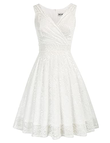 cocktailkleid v Ausschnitt Elegante Kleider Spitze Petticoat Kleid 50er Jahre Swing Kleid CL645-2 XL