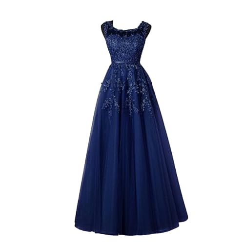 OULIWANGLUO Damen Einfarbige Tüll Lange Abendkleid Slim Elegant Hochzeit Cocktailkleid Hochzeitsgäste Partykleid Maxi...